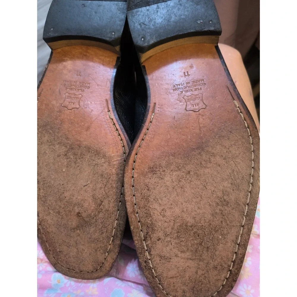 Vito Rufolo 11M Made In Italy Men's Black Tassled Loafers Classic Designer EUC
